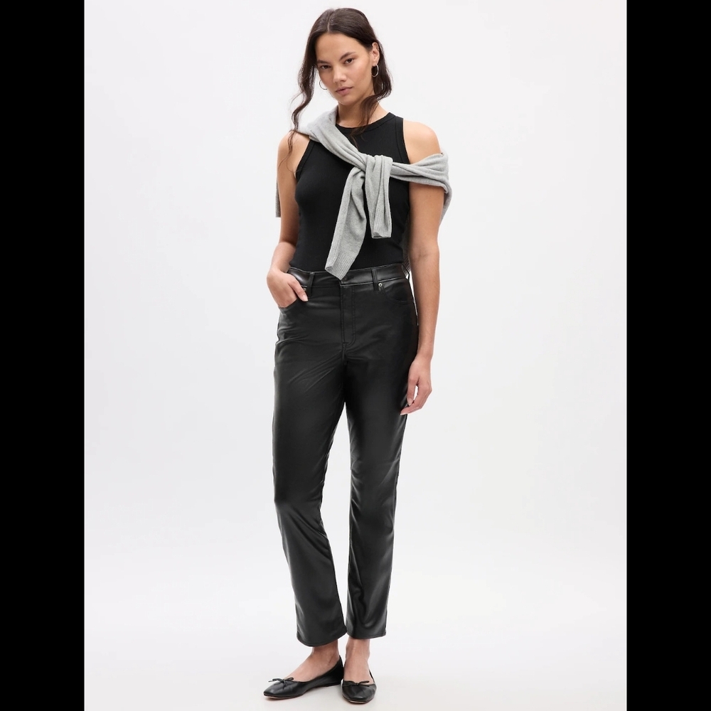 Black Leather Women's Pants